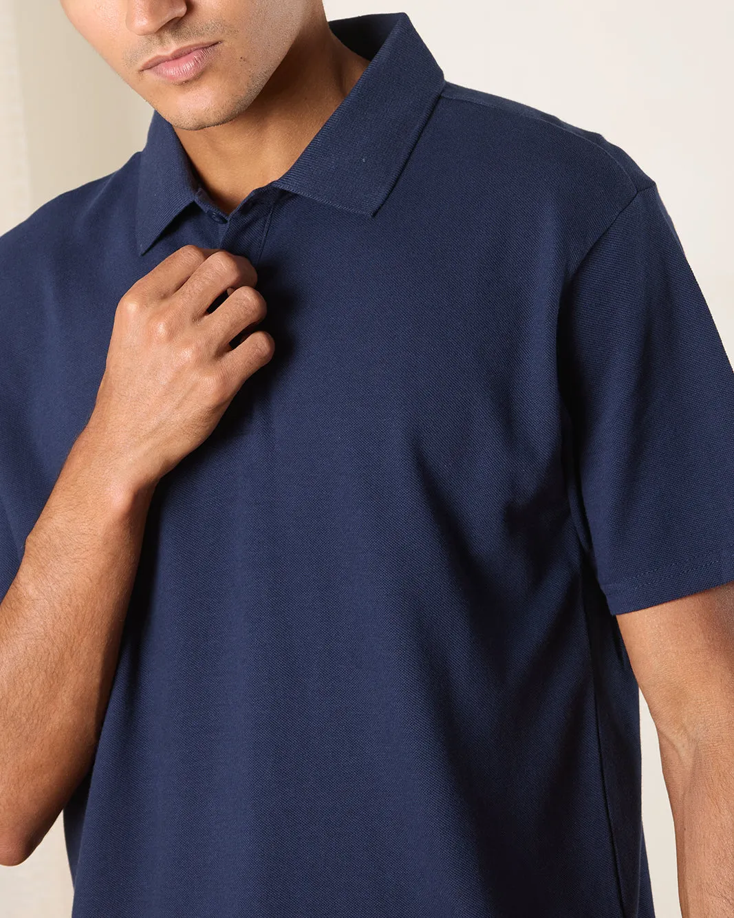 Men Navy Basic Polo Shirt sold by Redtag product image thumbnail 4