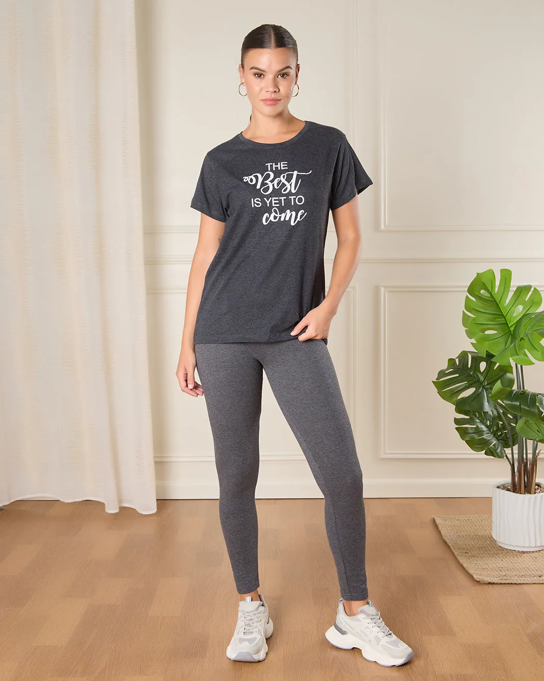 Woman Charcoal Graphic T-Shirt sold by Redtag product image thumbnail 2