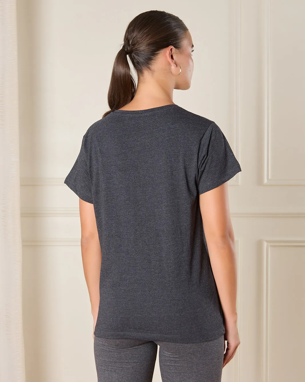 Woman Charcoal Graphic T-Shirt sold by Redtag product image thumbnail 3