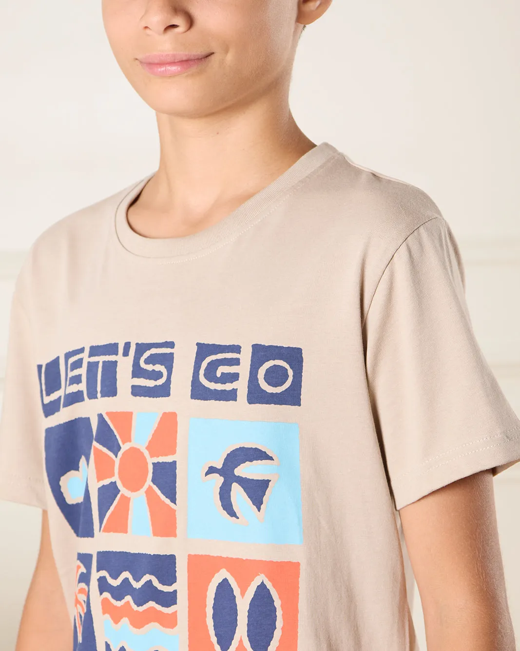 Senior Boys Beige Printed T-Shirt sold by Redtag product image thumbnail 4