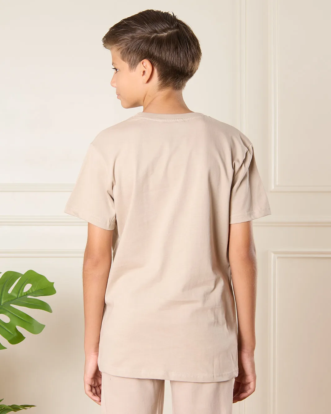 Senior Boys Beige Printed T-Shirt sold by Redtag product image thumbnail 3