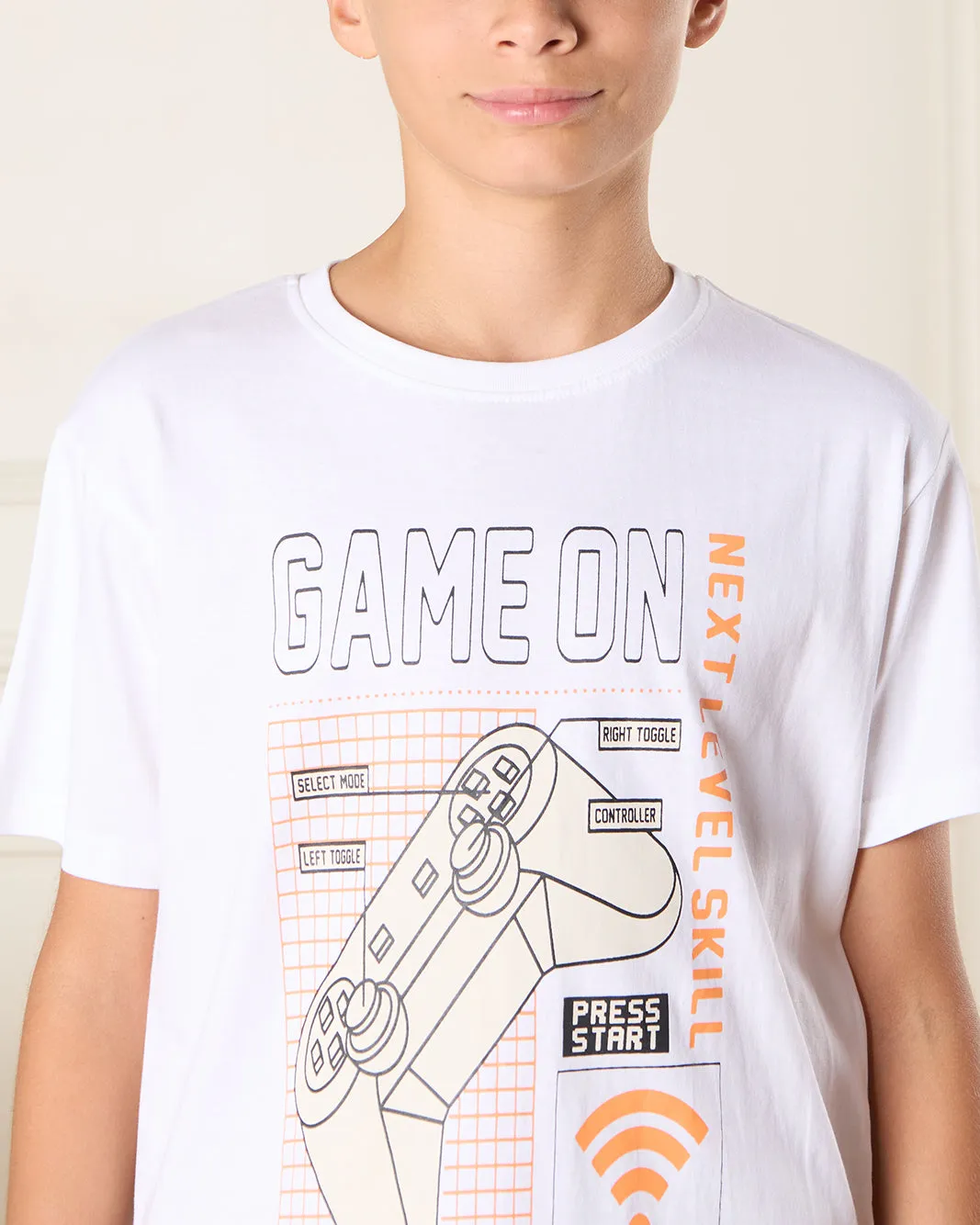 Senior Boys White Printed T-Shirt sold by Redtag product image thumbnail 4