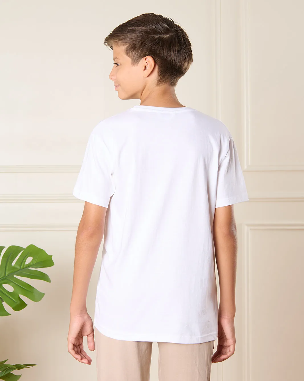 Senior Boys White Printed T-Shirt sold by Redtag product image thumbnail 3