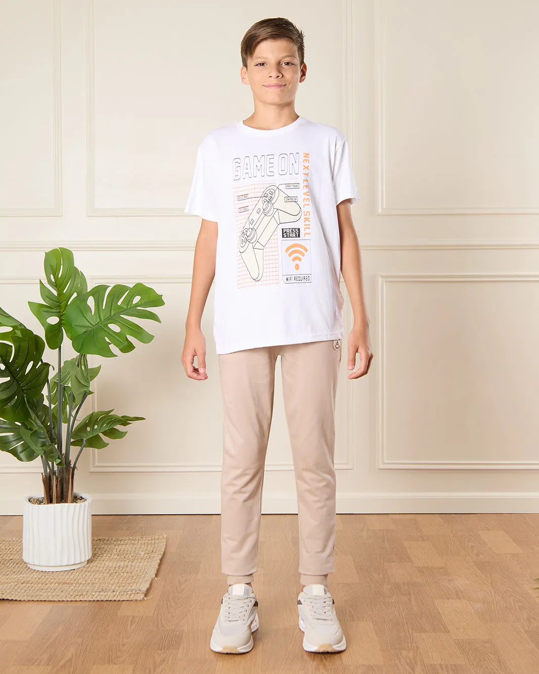 Senior Boys White Printed T-Shirt sold by Redtag product image thumbnail 2