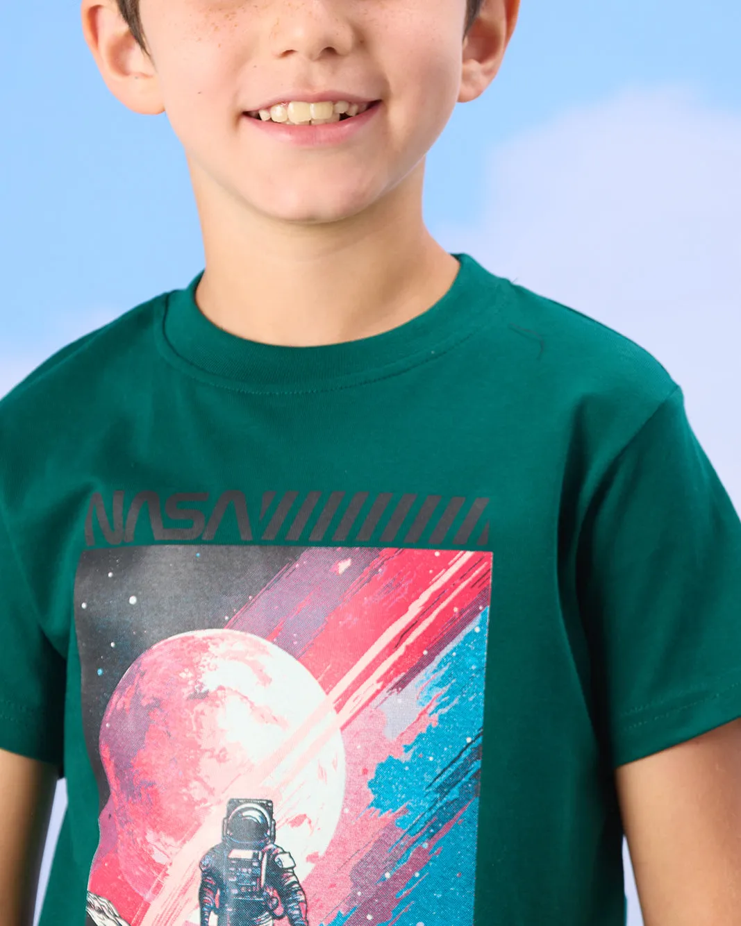 Boys Green Astronaut Print T-Shirt sold by Redtag product image thumbnail 4
