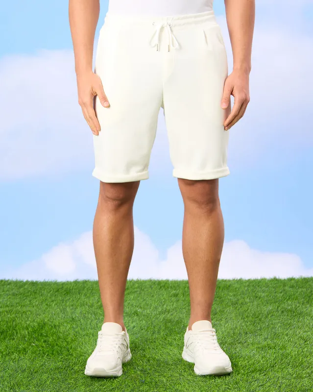 Men Ivory Solid Active Shorts sold by Redtag