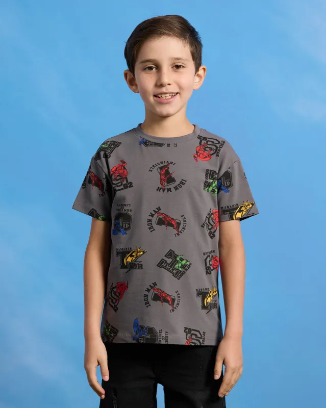 Boys Charcoal Spiderman Print Short Sleeve T-Shirt sold by Redtag