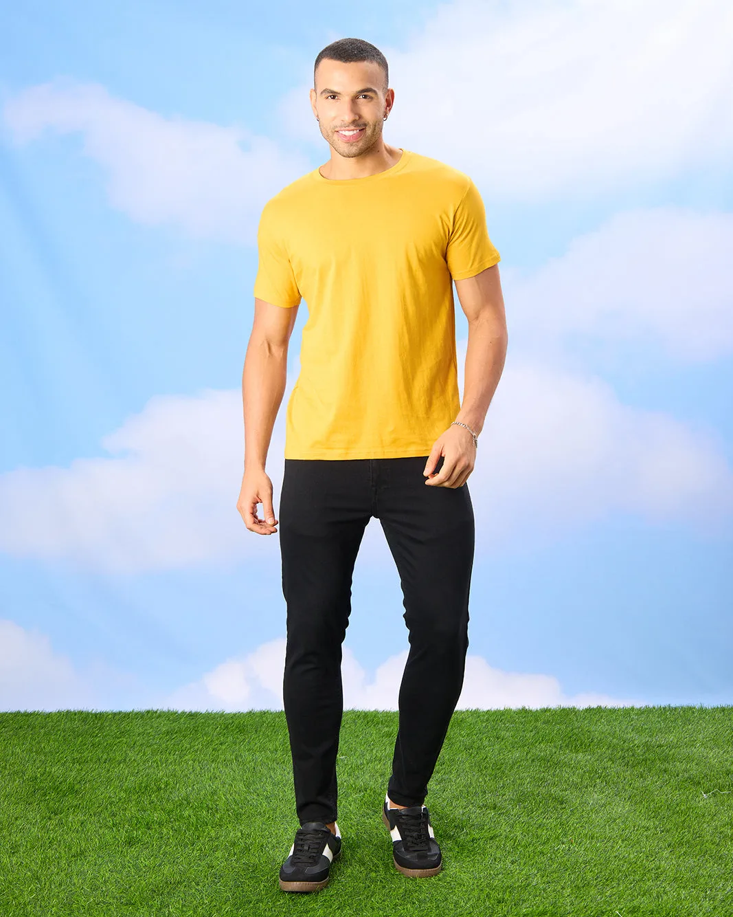 Men Yellow Basic Solid T-Shirt sold by Redtag product image thumbnail 2