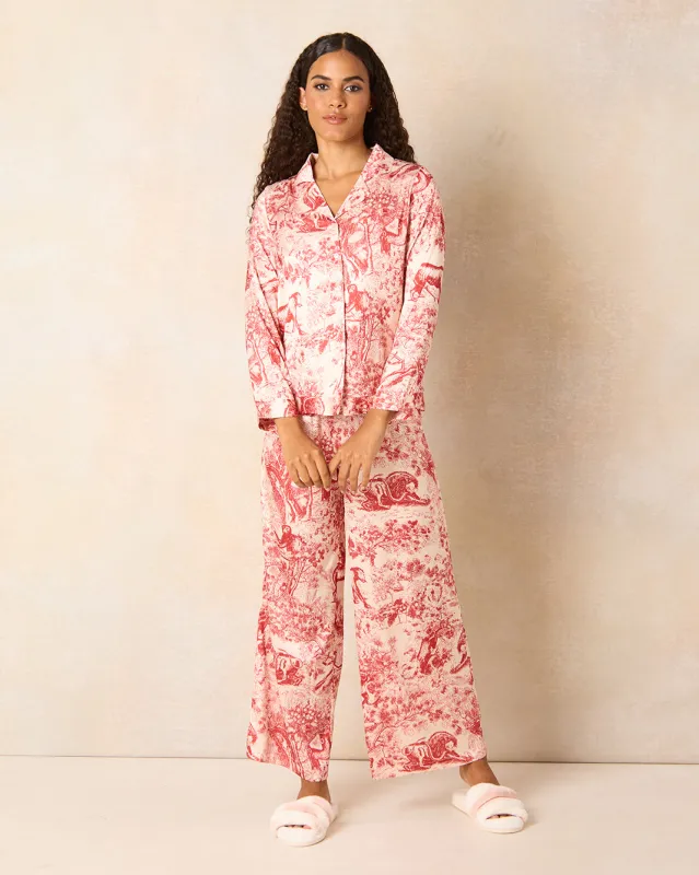 Women Red Satin Pajama Set (2 Piece) sold by Redtag