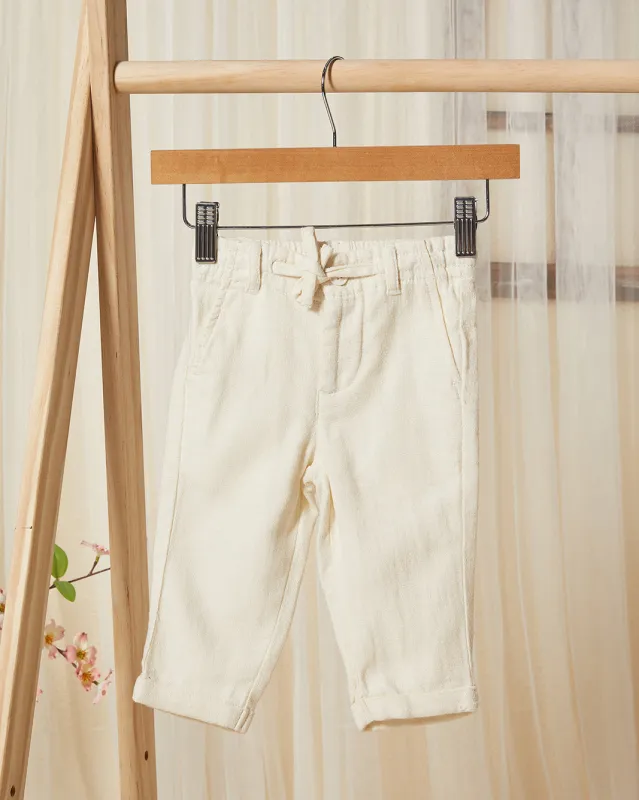 Infant Boys White Flex Chino Trousers sold by Redtag