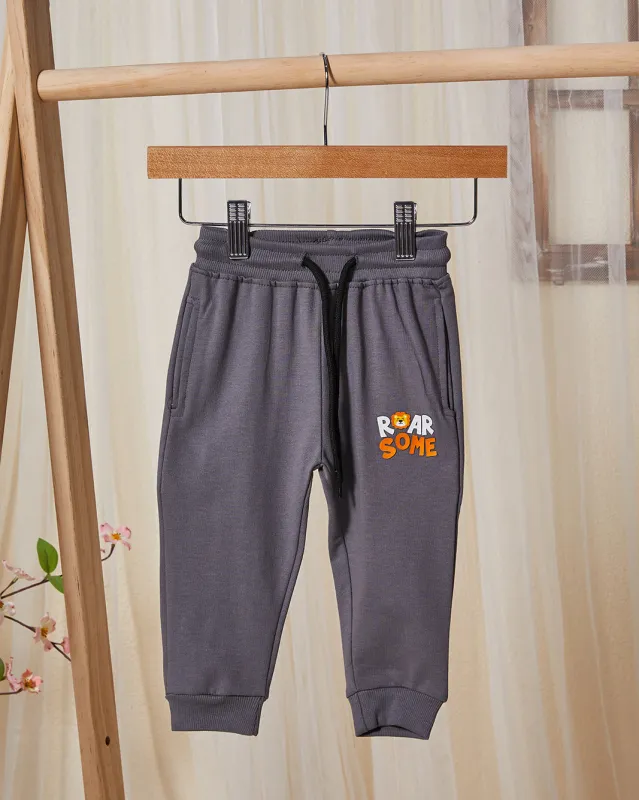 Infant Boys Grey Printed Track Pants sold by Redtag