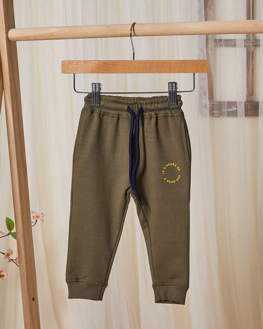 Infant Boys Olive Printed Track Pants sold by Redtag