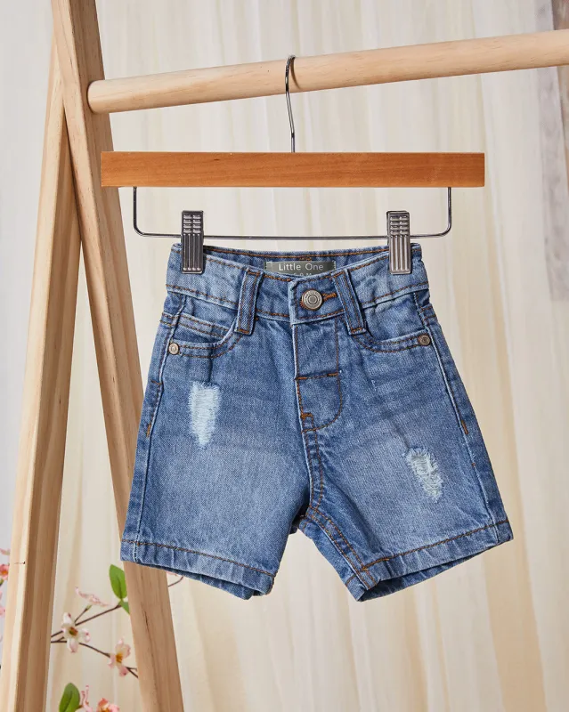 Infant Boys  Blue Rigid Denim Shorts sold by Redtag