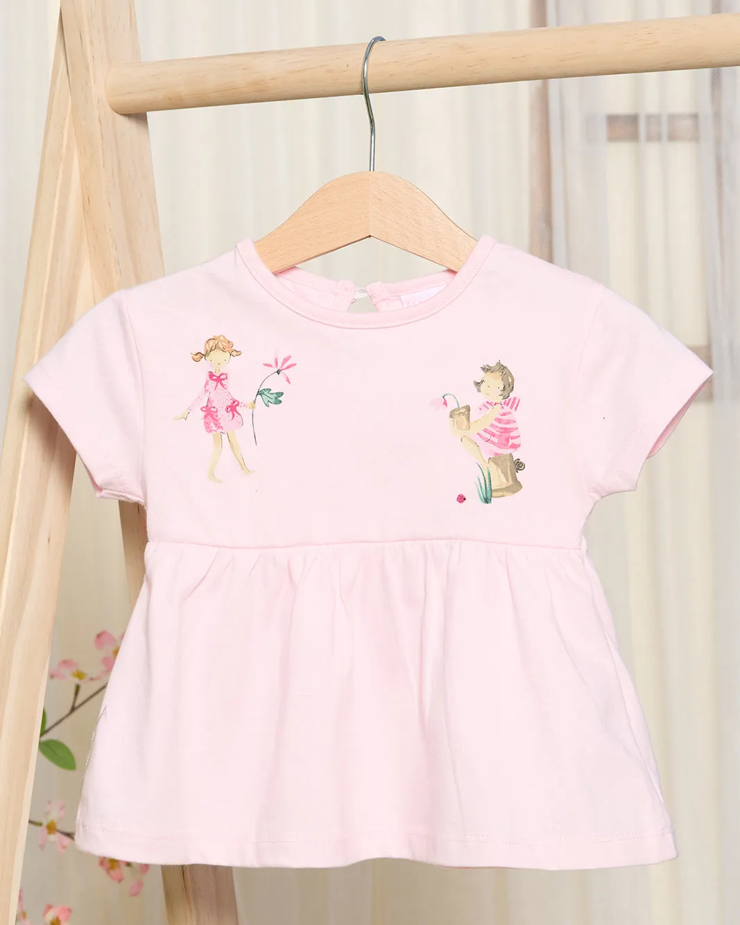 Infant Girls Pink Blouse With Girl Print sold by Redtag