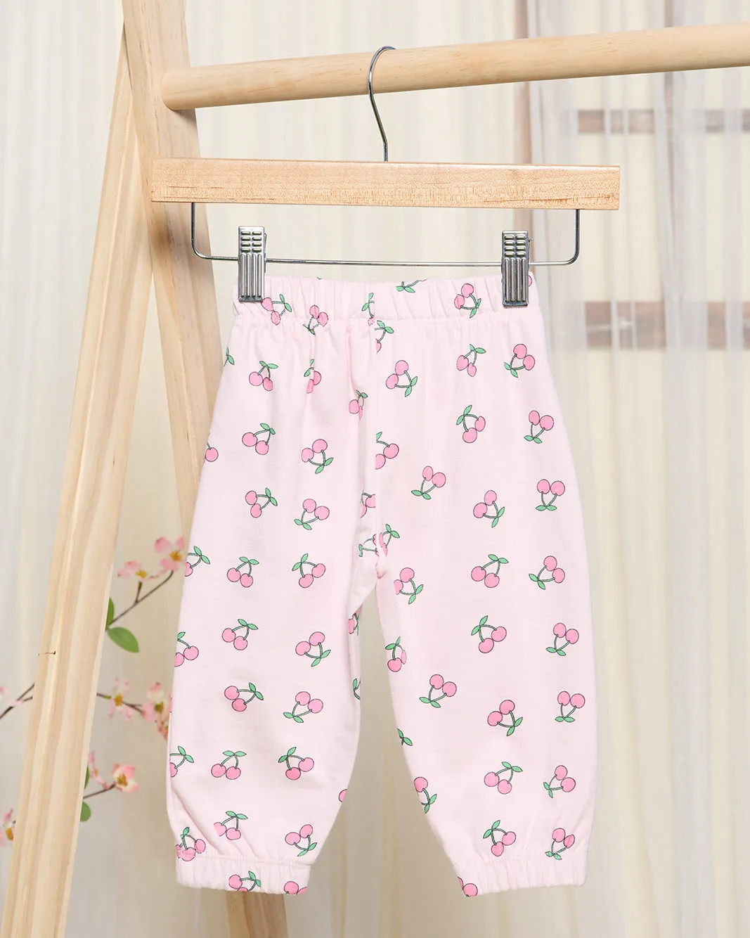 Infant Girls Pink Cherry Print Jogger Pants sold by Redtag product image thumbnail 3