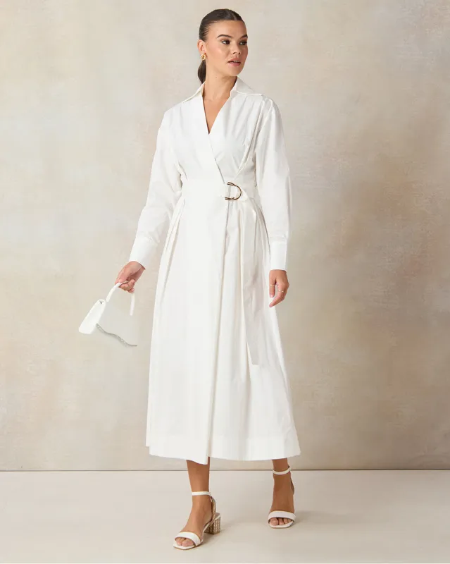 Women White Wrap Dress sold by Redtag