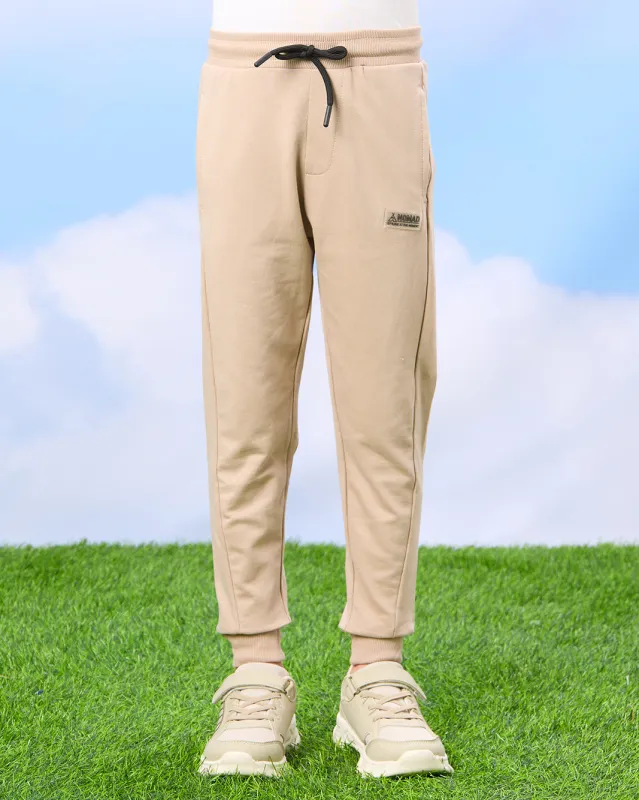 Boys Beige Basic Track Pants sold by Redtag