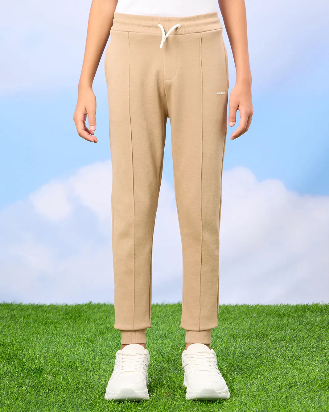 Senior Boys Beige Track Pants sold by Redtag