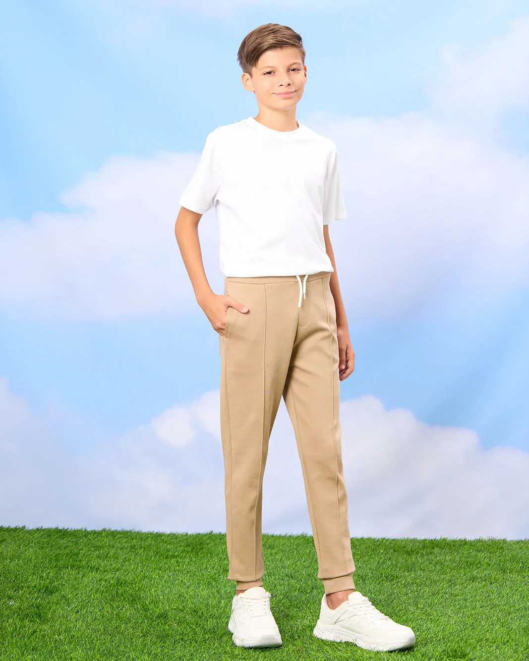 Senior Boys Beige Track Pants sold by Redtag product image thumbnail 2