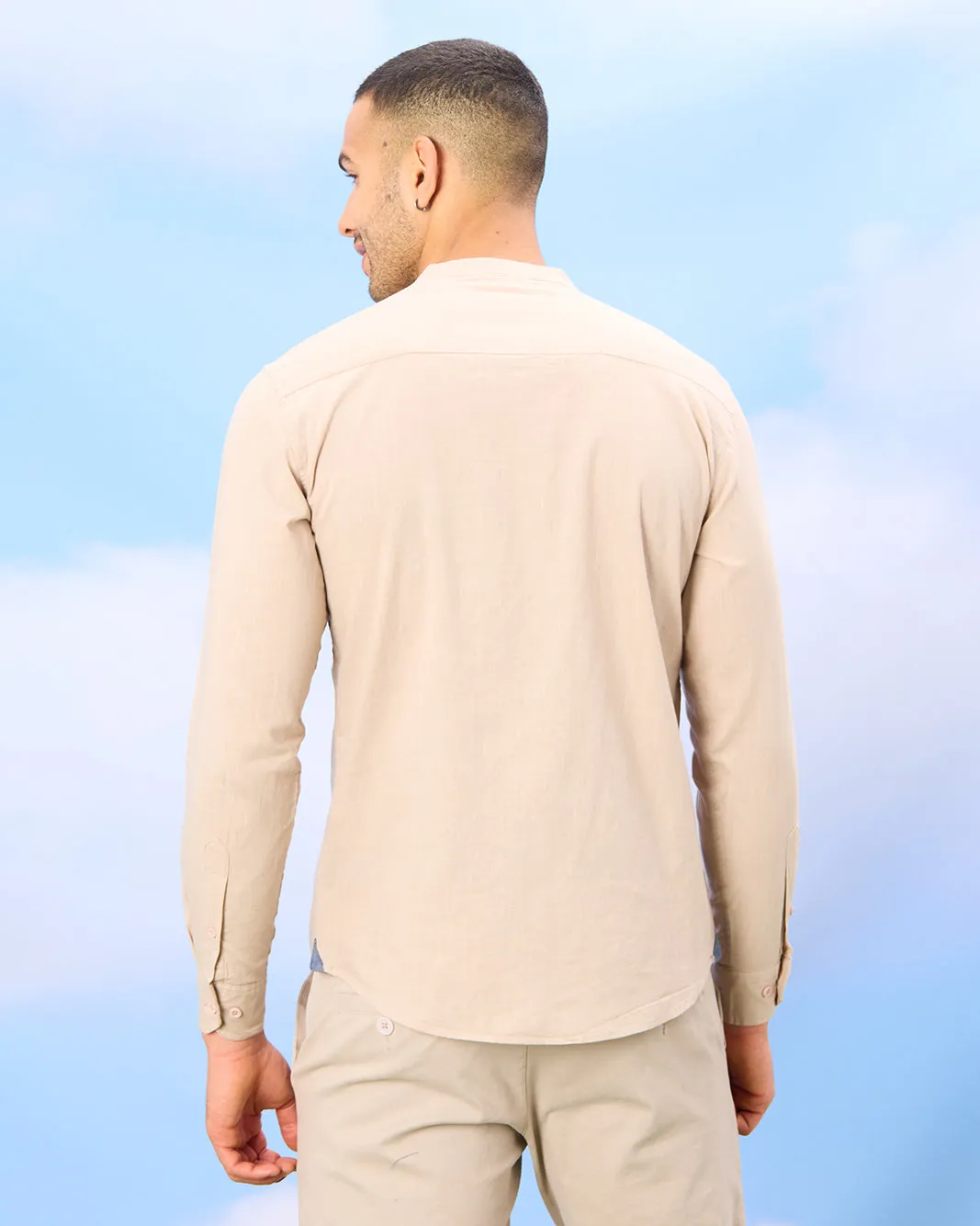 Men Beige Solid Shirt sold by Redtag product image thumbnail 3