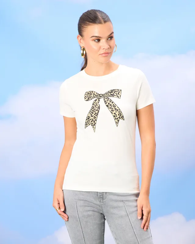 Women Ivory Animal Print T-Shirt sold by Redtag