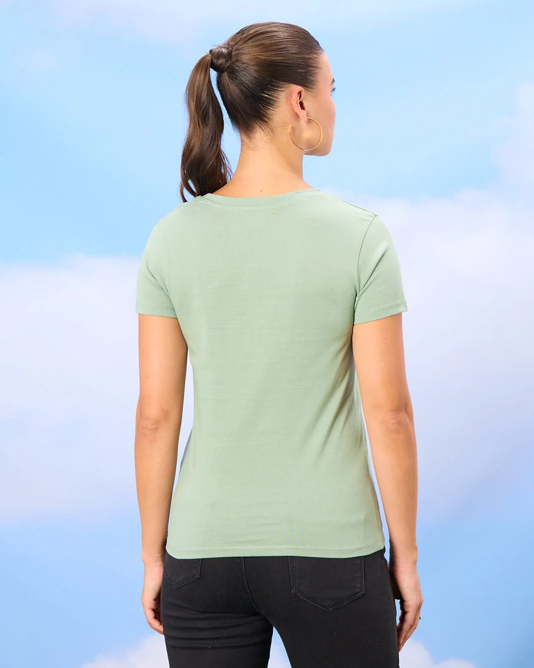 Women Green Palm Island Print T-Shirt sold by Redtag product image thumbnail 3