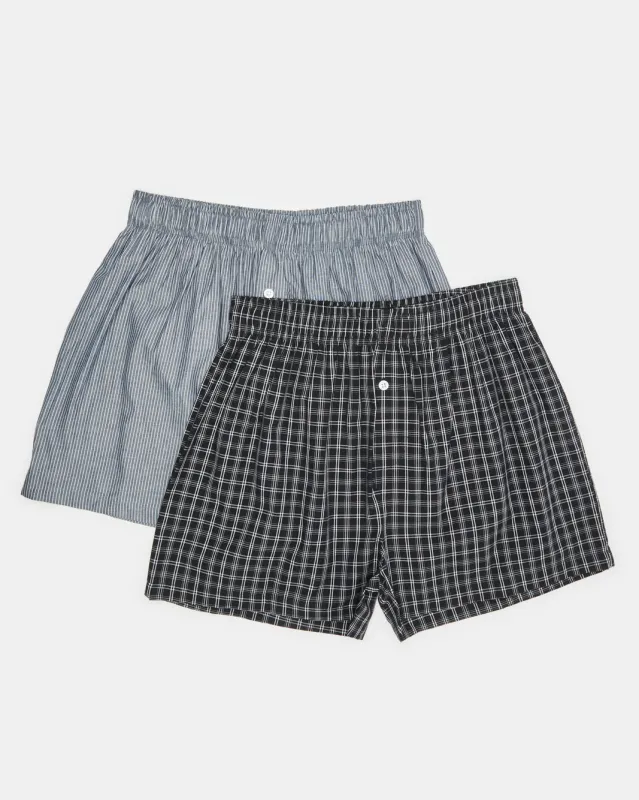 Men Grey And Black Boxers Brief Set (Pack of 2) sold by Redtag