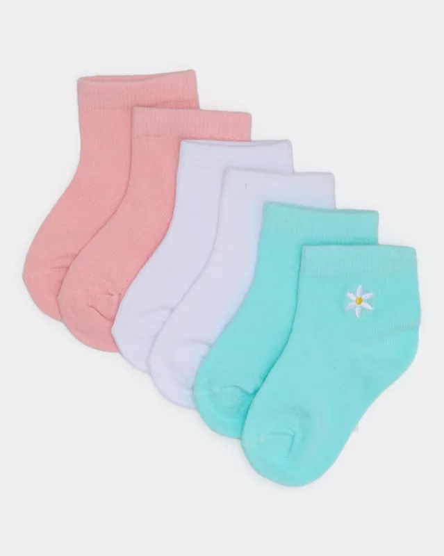 Infant Girls Assorted Ankle Length Socks (Pack Of 3) sold by Redtag
