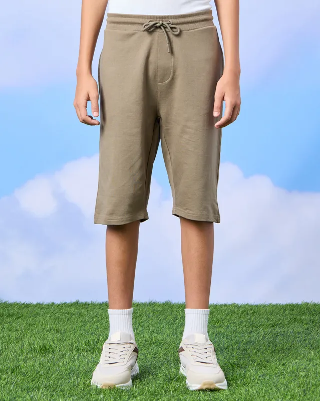 Senior Boys Cream And Olive Active Shorts Set (Pack of 2) sold by Redtag