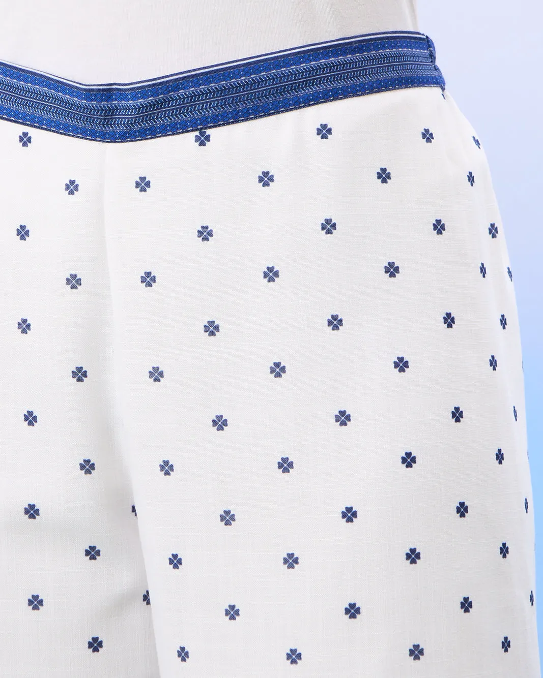 Senior Girls White And Blue Printed Wide Leg Pants sold by Redtag product image thumbnail 4