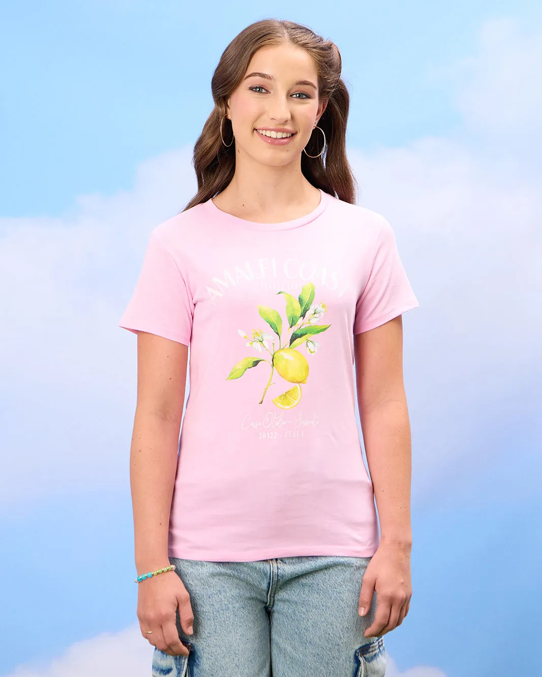 Senior Girls Pink Lemon Print T-Shirt sold by Redtag product image thumbnail 2