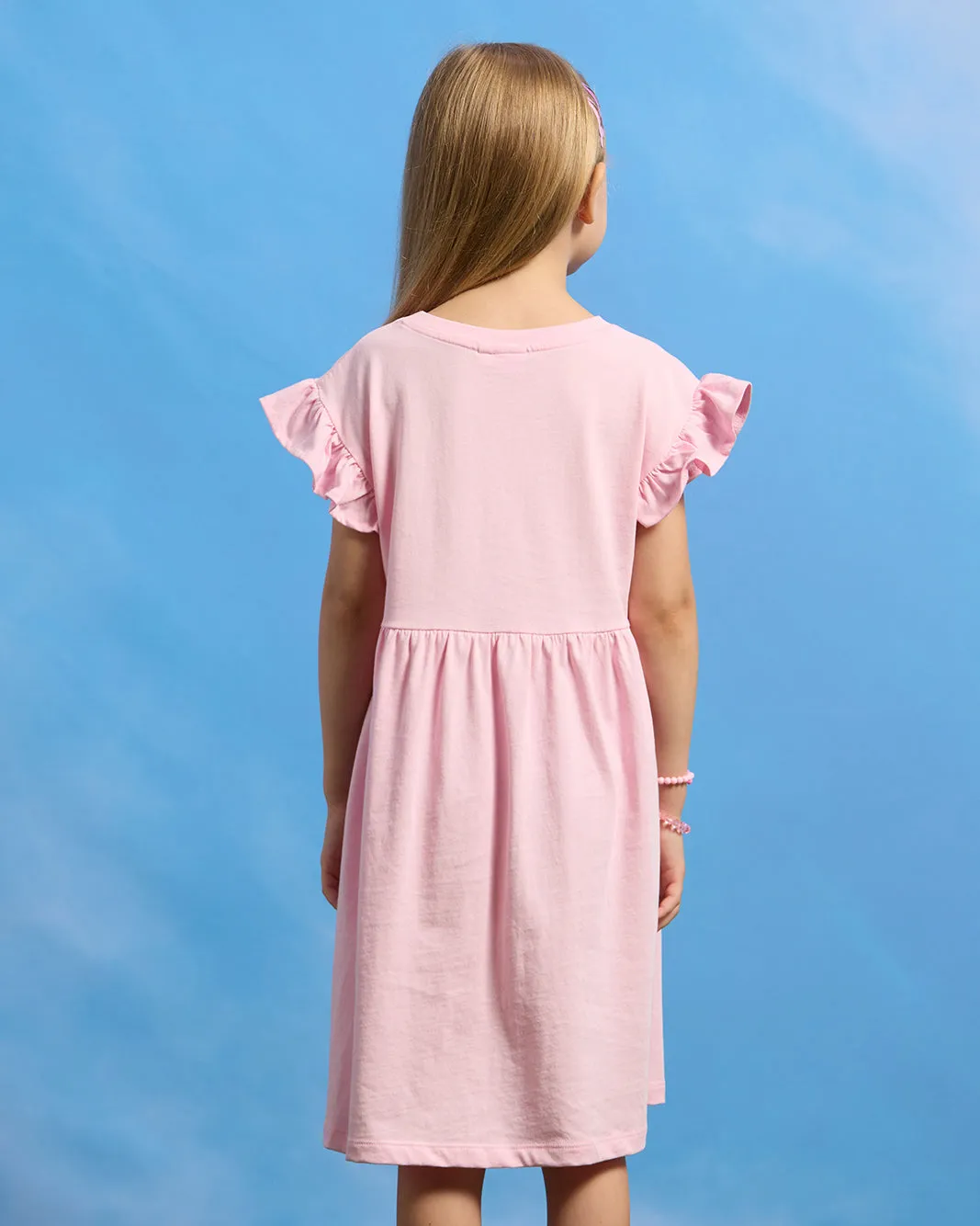 Girls Pink Unicorn Printed Dress sold by Redtag product image thumbnail 3