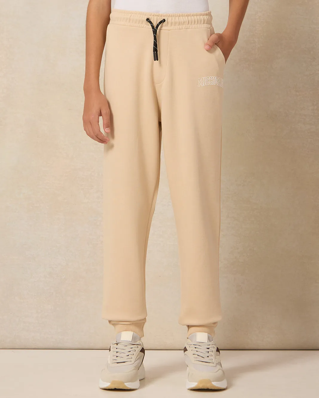 Senior Boys Beige Big Hem Active Pants sold by Redtag