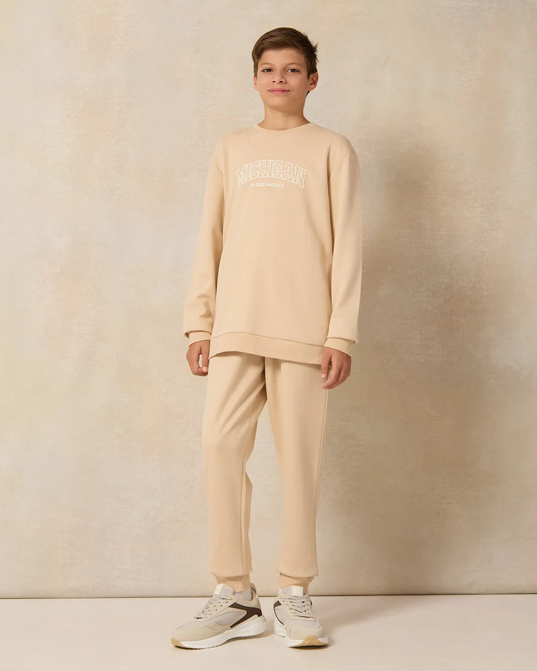 Senior Boys Beige Big Hem Active Pants sold by Redtag product image thumbnail 2