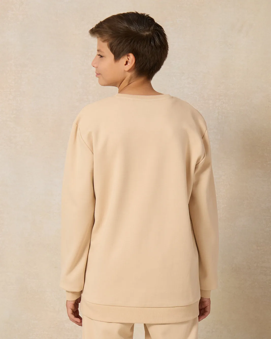 Senior Boys Beige Crew Neck Sweatshirt sold by Redtag product image thumbnail 3