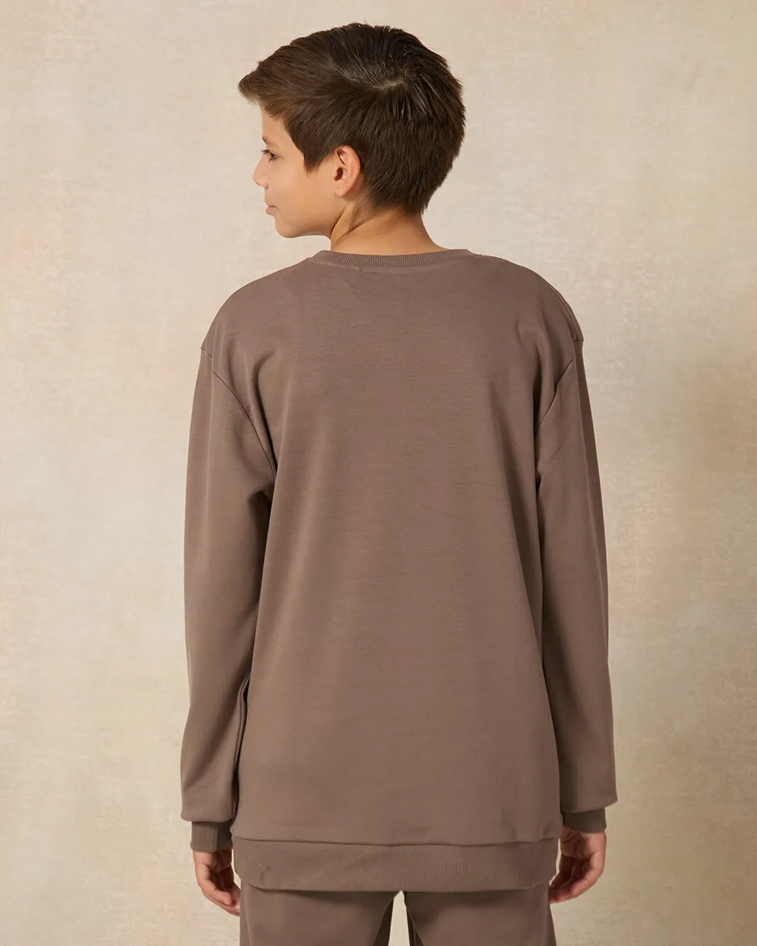 Senior Boys Brown Crew Neck Sweatshirt sold by Redtag product image thumbnail 3