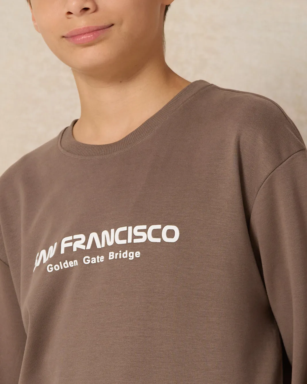 Senior Boys Brown Crew Neck Sweatshirt sold by Redtag product image thumbnail 4