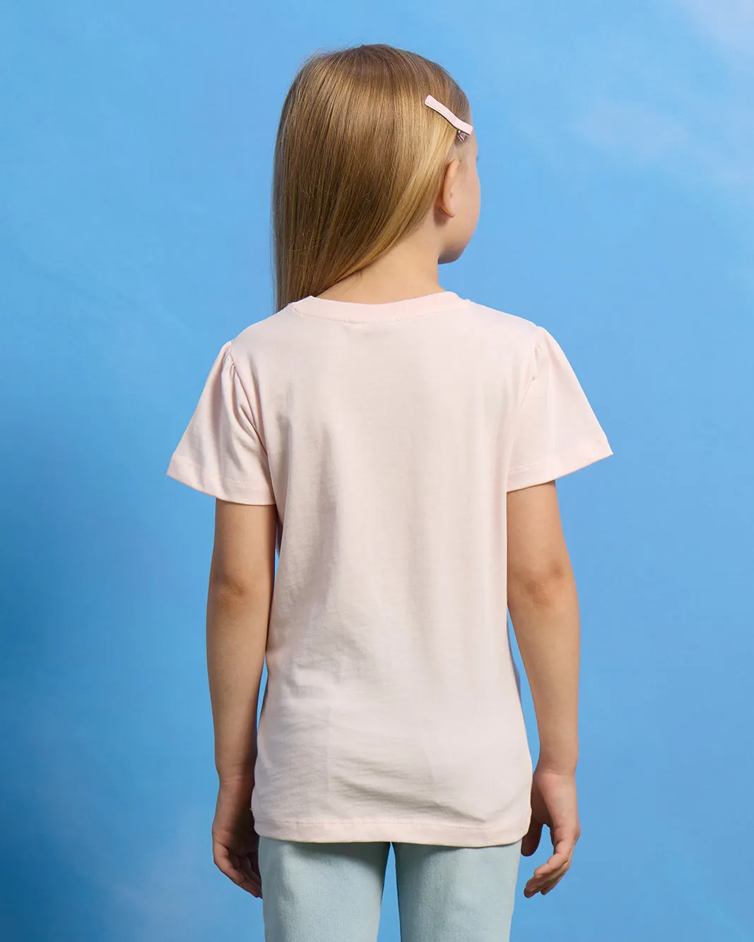 Girls Peach Mermaid Placement Print T-Shirt sold by Redtag product image thumbnail 3