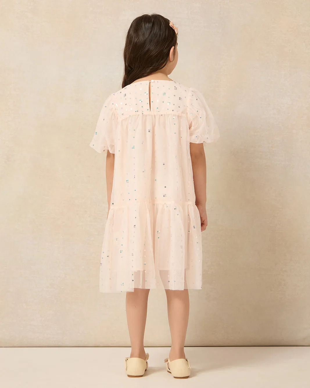 Girls Pink Sequins Embellished Dress sold by Redtag product image thumbnail 3