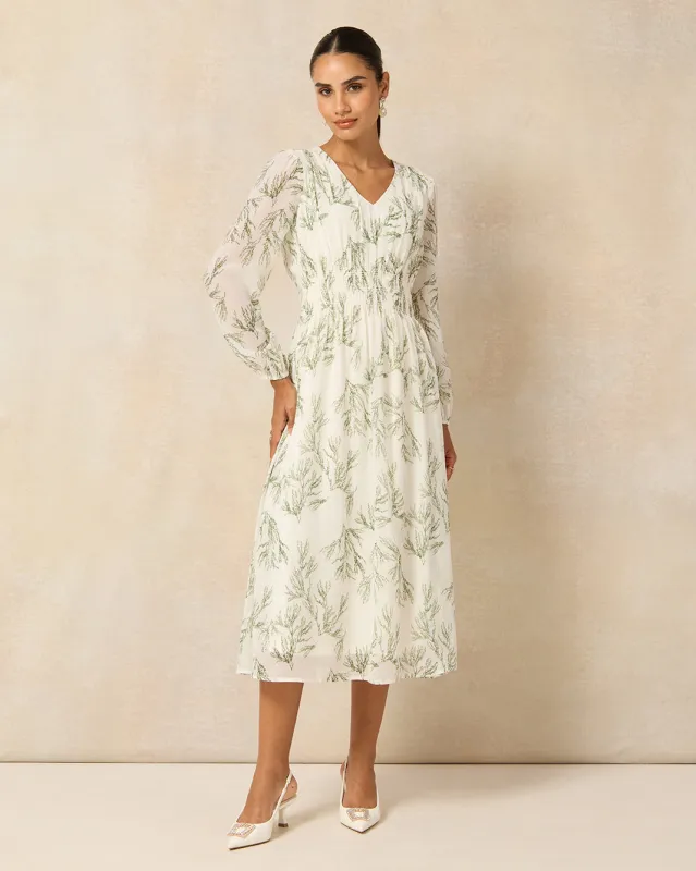 Women Green Leaf Printed  Dress sold by Redtag