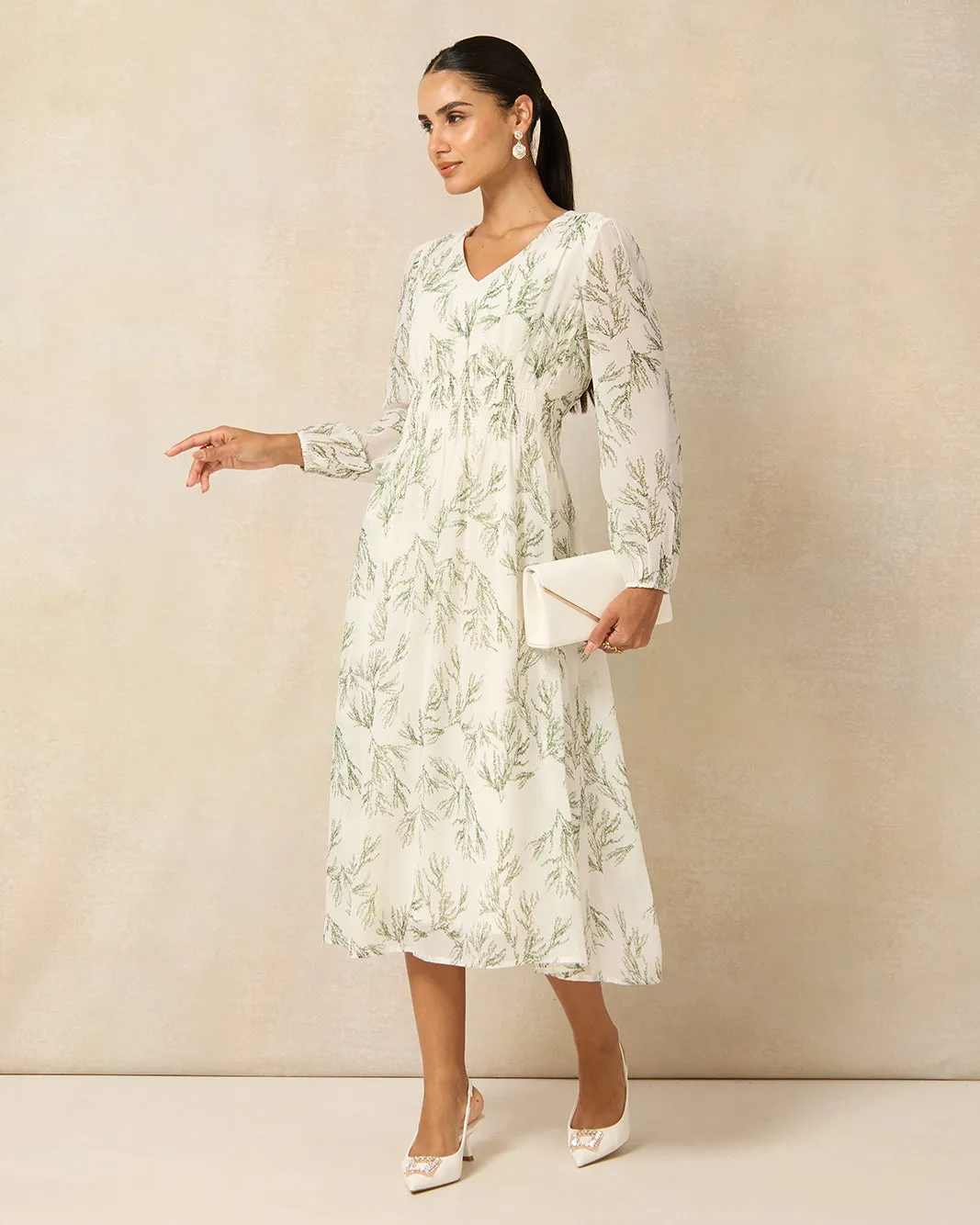 Women Green Leaf Printed Dress sold by Redtag product image thumbnail 4
