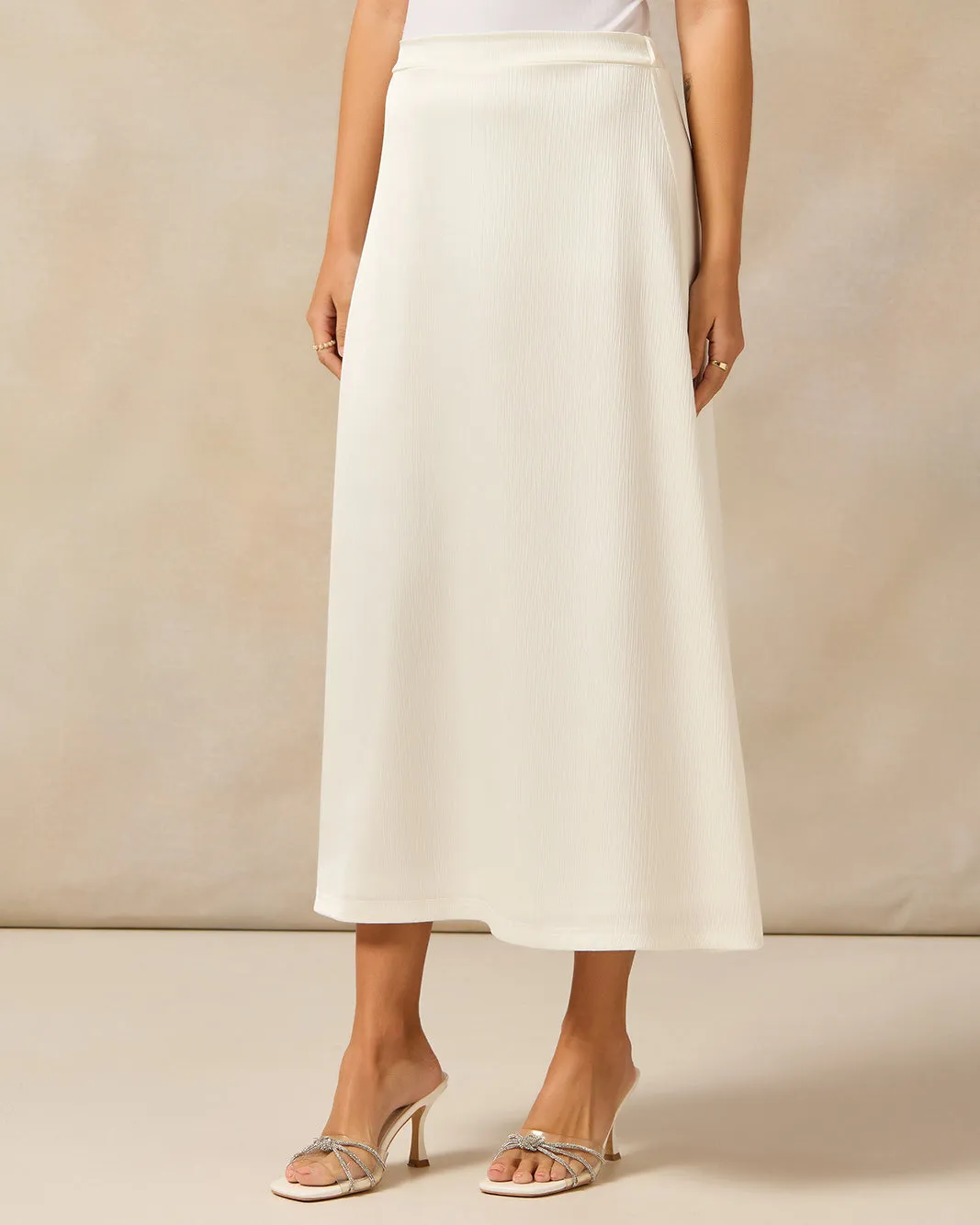 Women Ivory Plain Wide Leg Trousers sold by Redtag