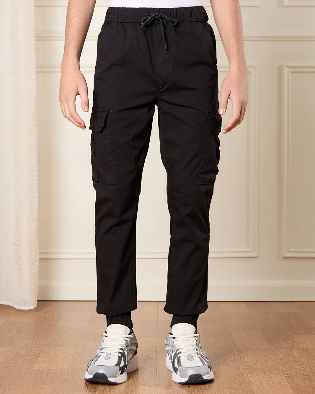 Senior Boys Black Trouser With Cargo Pocket sold by Redtag