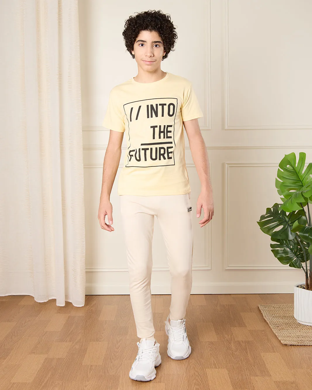 Senior Boys Beige Into The Future Print T-Shirt sold by Redtag product image thumbnail 2