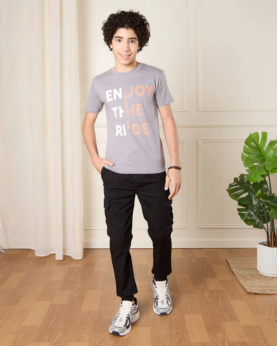 Senior Boys Grey Enjoy The Ride Print T-Shirt sold by Redtag product image thumbnail 2