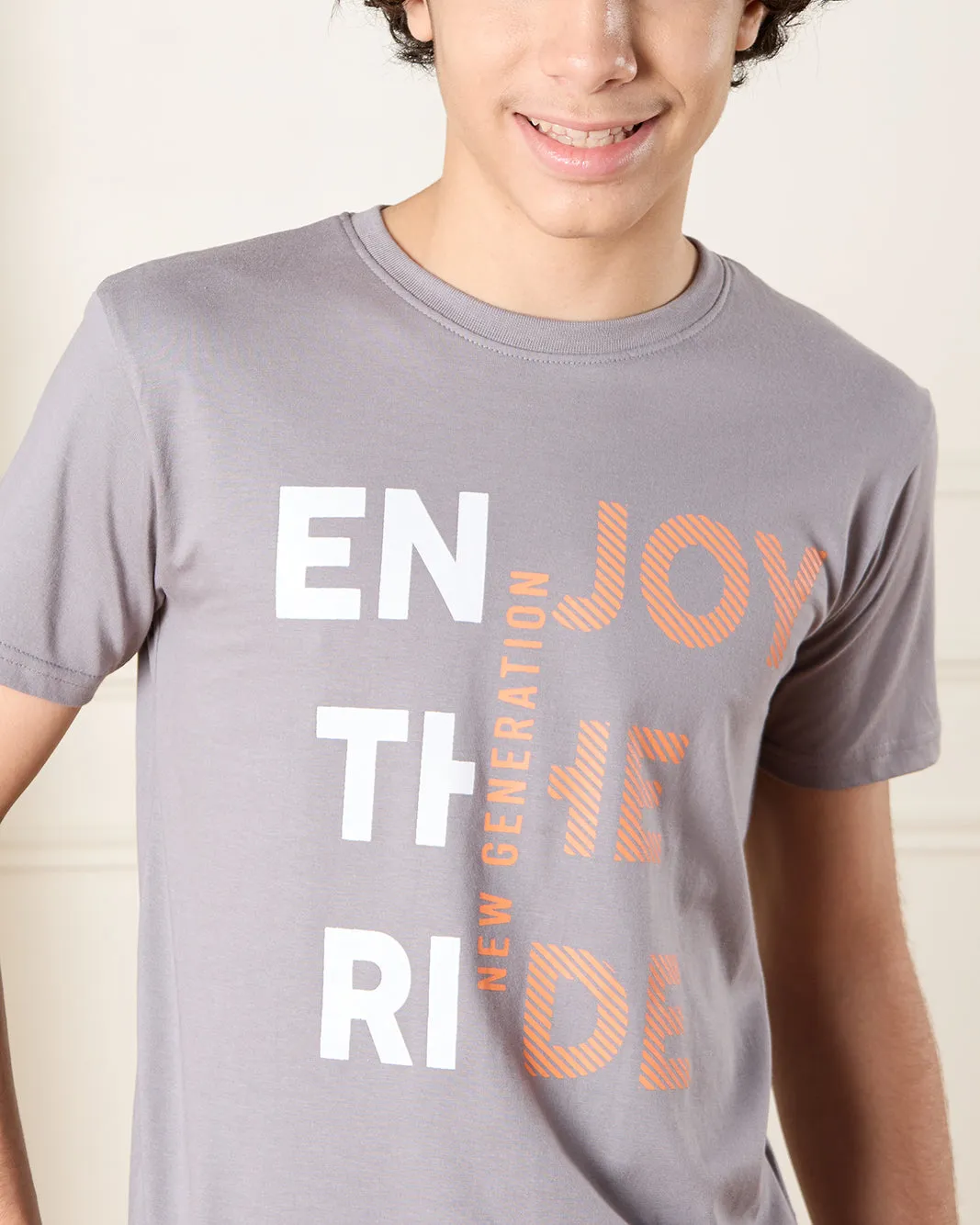 Senior Boys Grey Enjoy The Ride Print T-Shirt sold by Redtag product image thumbnail 4