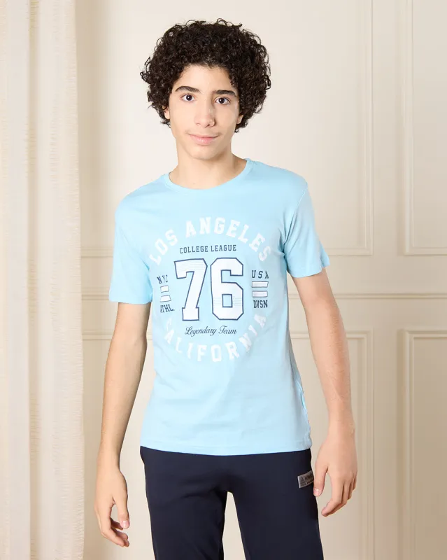 Senior Boys Blue Los Angeles T-Shirt sold by Redtag