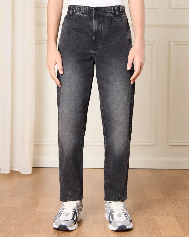 Senior Boys Black Denim Jeans sold by Redtag