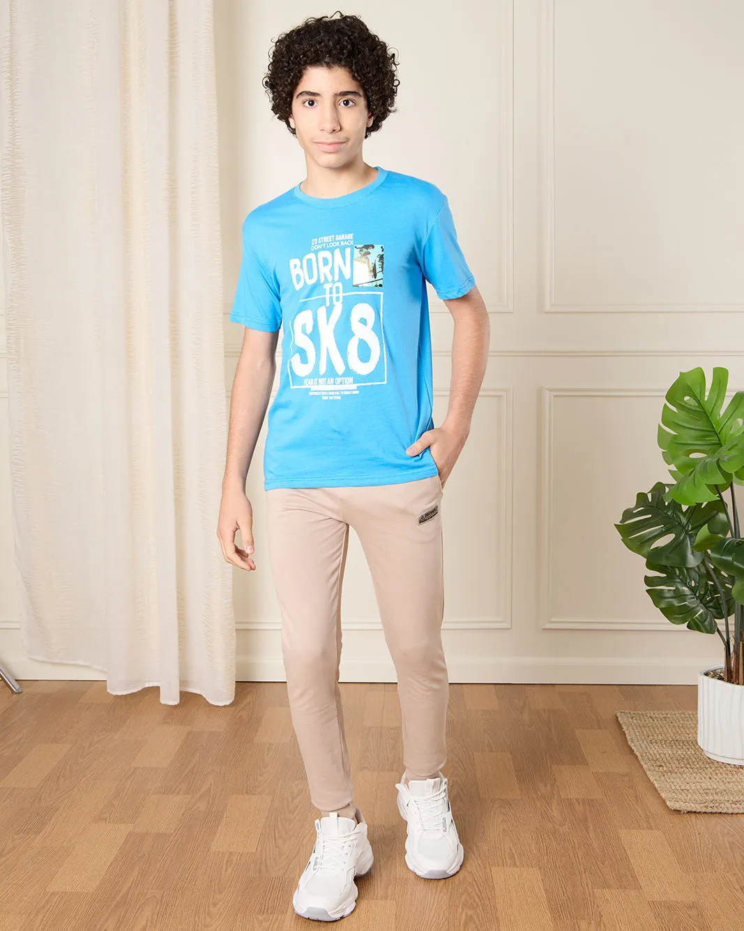 Senior Boys Beige Basic Track Pants sold by Redtag product image thumbnail 2