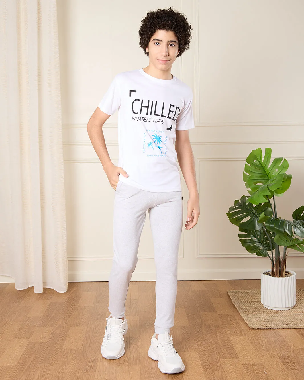 Senior Boys Ecru Basic Track Pants sold by Redtag product image thumbnail 2